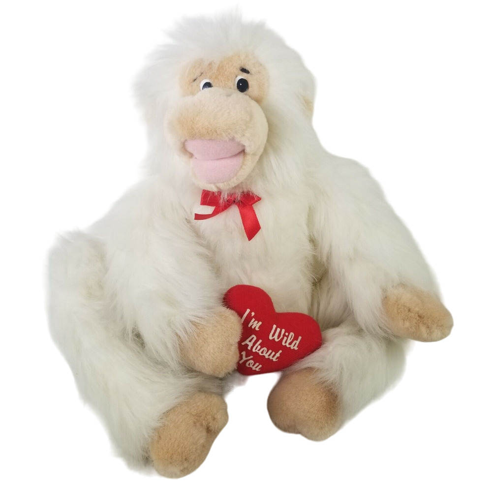 Russ White Monkey Gorilla I'M WILD ABOUT YOU Plush Stuffed Animal Heart 13"